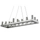 Suspension modern, chrome et acrylique, rectangulaire 