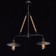 Suspension noire loft 2 ampoules 75 cm 