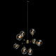 Suspension noire loft 8 ampoules 143 cm 