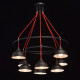 Suspension noire loft 8 ampoules 83 cm 