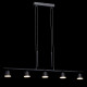 Suspension noire techno 5 ampoules 150 cm 