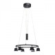 Suspension noire techno 6 ampoules 150 cm 