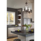 Suspension pickering lane, bronze et verre, 3 ampoules 