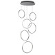 Suspension rings, en chrome et cristal, 6 anneaux 