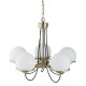 Suspension sphere, laiton antique et verre, 5 ampoules 