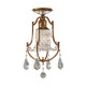 Suspension valentina, bronze oxydé, décors en cristal 