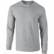 T-shirt manches longues gildan 100% coton  - Coloris et taille au choix Gris