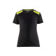 T-shirt bicolore femme 34791042 - Couleur au choix Noir-Jaune fluo