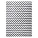 Tapis sketch - f561 gris et blanc - zigzag - Dimension au choix 