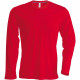 Tee-shirt de travail col rond manches longues kariban 100% coton Rouge