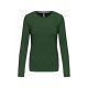 Tee-shirt de travail col rond manches longues kariban femme 100% coton -Taille et coloris au choix Vert-sapin