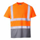 Tee-shirt haute visibilité portwest bicolore - Taille et coloris au choix Orange-Gris