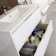 Meuble de salle de bain 120cm double vasque - 6 tiroirs - sans miroir - tiris 3c - blanc 