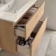 Meuble de salle de bain 100cm simple vasque - 2 tiroirs - sans miroir - mig - roble (chêne clair) 