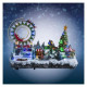 Village de noël lumineux : parc d'attraction / fête foraine avec grande roue 