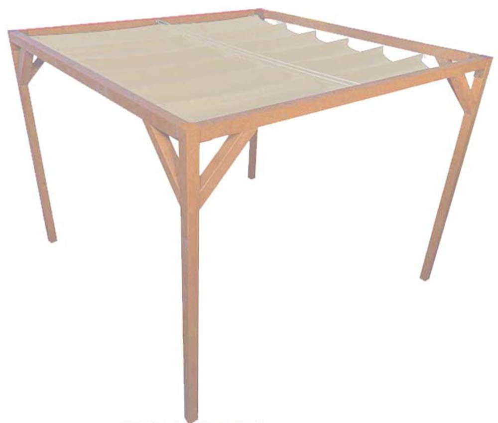 pergola autoportante bois douglas toile creme porcelaine 4 x 2 9 m distriartisan