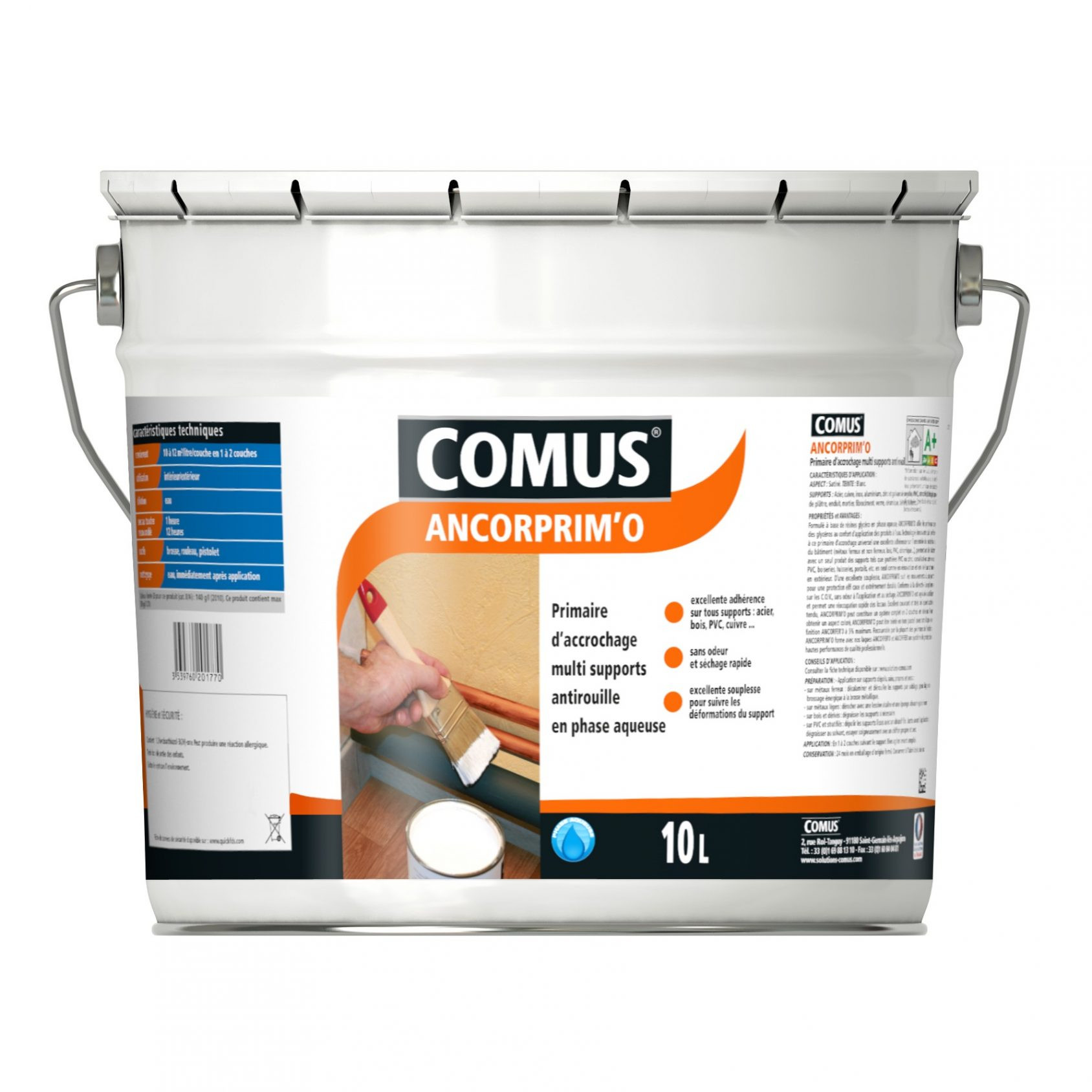 Comus Ancorprim O Blanc 10l Primaire D Accrochage Universel Polyperformant Glycero En Phase Aqueuse Distriartisan
