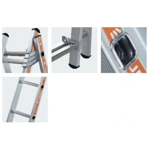 Echelle transformable alu 2x9 échelons haut. Accès 5,26m - pronor