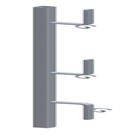 Potelet porte filet 1m et lisses carré 30mm x 30mm x 1,20m - DIMOS - 020139