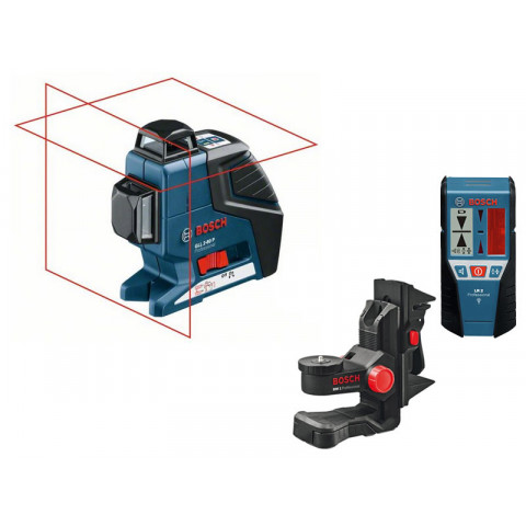 Laser 2 croix 360° livré en coffret L-BOXX GLL 2-80 + Support BM 1 Plus + Détecteur LR 2 BOSCH 0601063203