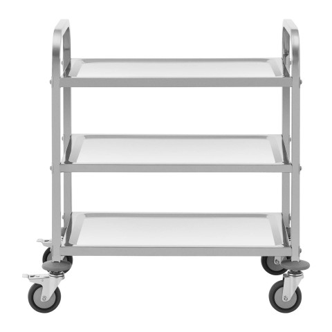 Chariot de service 3 plateaux 69 x 34 x 3 cm 81 kg acier inoxydable professionnel 