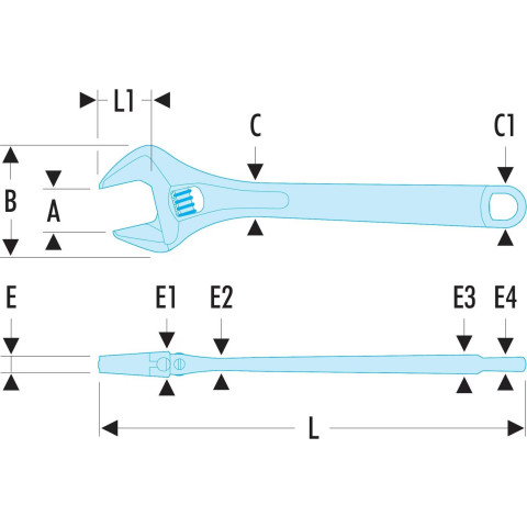 Clé à molette 101.G - FACOM - Ajustement rapide - Manche bi-matière - 101.8G