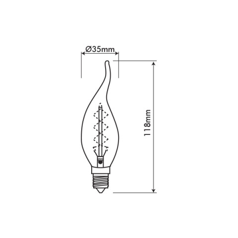 Ampoule décoart incandescente vintage bougie c35t 40w e14 2350k