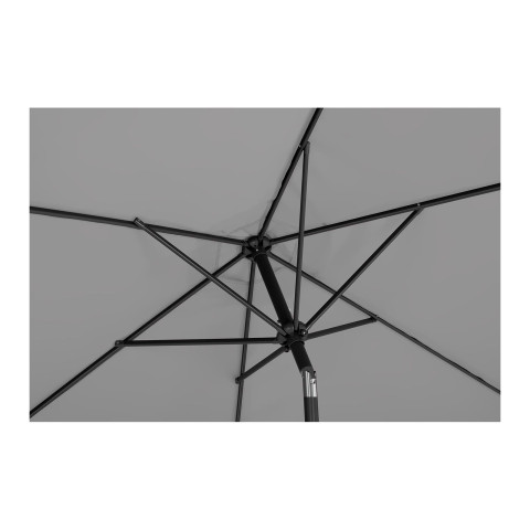 Parasol de terrasse hexagonal diamètre 270 cm inclinable gris foncé 