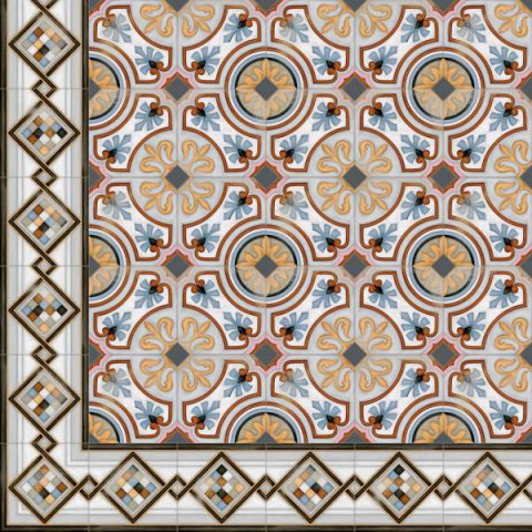 Vodevil pombo 3 corner carrelage aspect carreaux de ciment - 20 x 20 cm