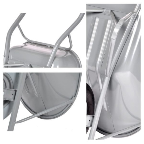 Brouette 80L, extra renforcée roue increvable, capacité 80 l