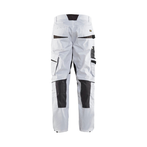 Pantalon Peintre +stretch Blanc/Gris-Foncé 10951330 - Taille au choix