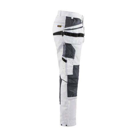 Pantalon Peintre +stretch avec poches flottantes Blanc/Gris-Foncé 10961330 - Taille au choix