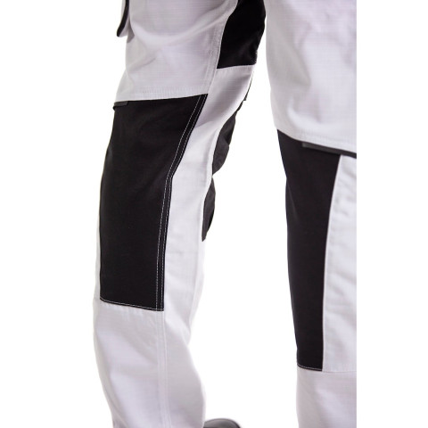 Pantalon Peintre +stretch avec poches flottantes Blanc/Gris-Foncé 10961330 - Taille au choix