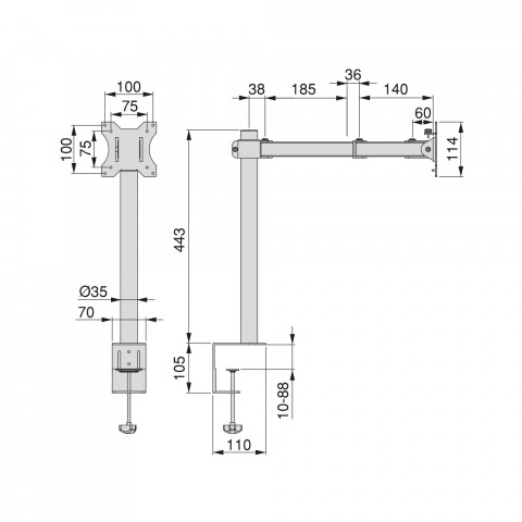 Support d'écran PC 13 à 32 pouces pour table rotatif à 360° noir
