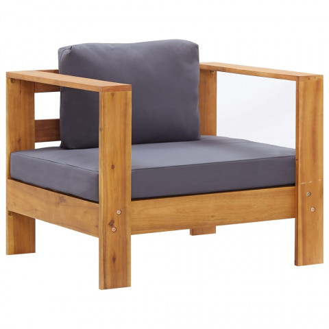 Chaise de jardin avec coussin, bois d'acacia solide - Couleur au choix