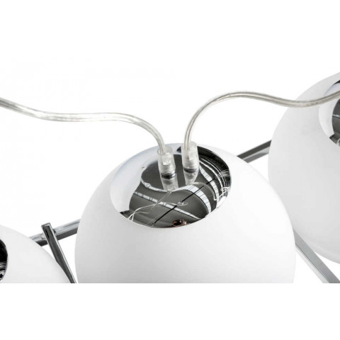 Suspension design uranus verre blanc