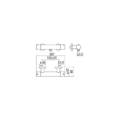 Mitigeur douche thermostatique new anco 2 - anconetti - chromé