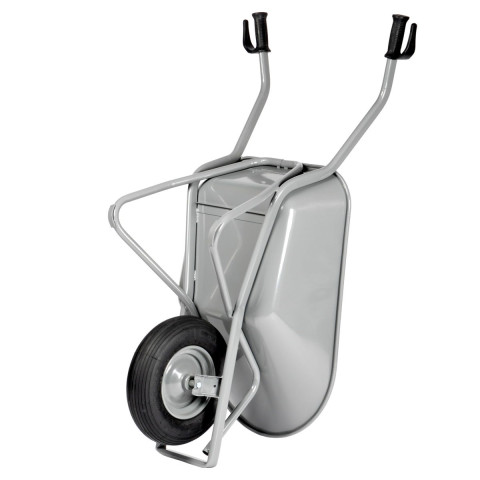 Brouette de chantier très robuste, roue pneumatique, capacité 80 litres