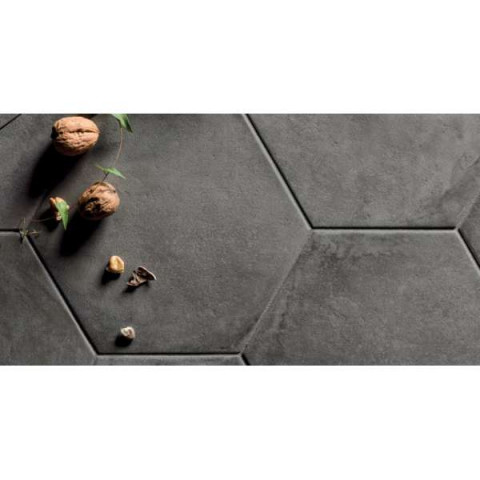 terra nero hexagonal carrelage aspect ciment vieilli 25 x 21 6 cm distriartisan