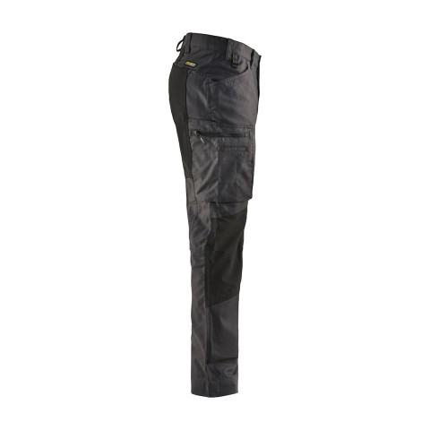 Pantalon maintenance coton stretch Gris-Foncé/Noir 14591146 - Taille au choix