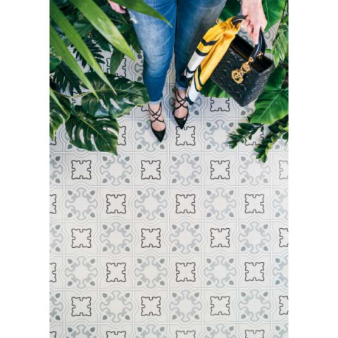 alameda bucareli cielo carrelage aspect carreaux de ciment motif fleur 20 x 20 cm distriartisan