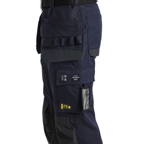 Pantalon multinormes inhérent avec poches flottantes Marine/Orange-Fluo 14891513 - Taille au choix