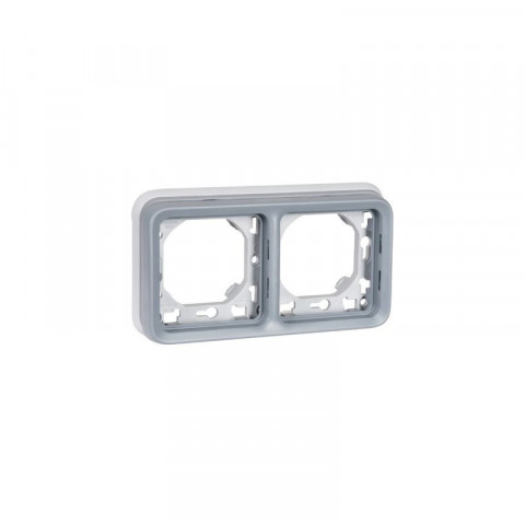 Support plaque 2 postes horizontaux plexo composable ip55