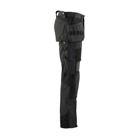 Pantalon artisan stretch Gris-Foncé/Noir 15541860 - Taille au choix