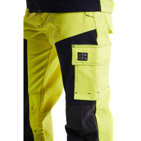 Pantalon Artisan Multinormes Jaune-Fluo/Marine 15781514 - Taille au choix