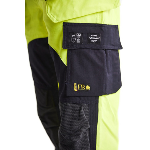 Pantalon multinormes inhérent avec poches flottantes Jaune-Fluo/Marine 15891512 - Taille au choix