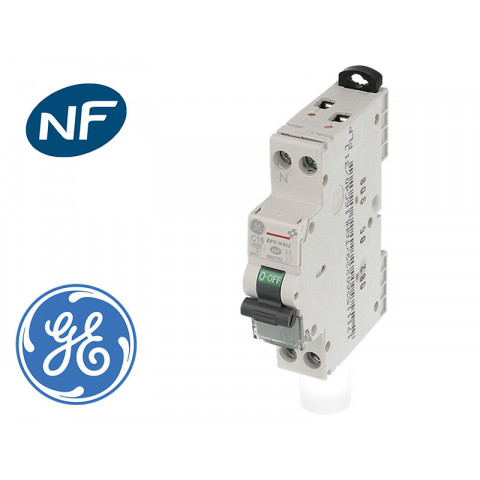 Disjoncteur Modulaire Phase Neutre 10A Courbe C 4,5 KA General Electric - Unibis