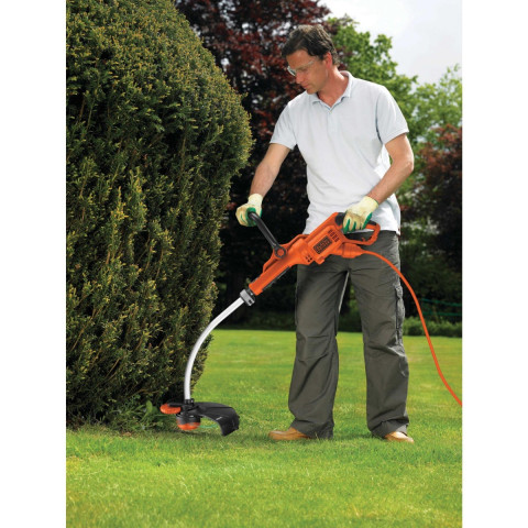 Coupe-bordures filaire 900W - 33cm - BLACK+DECKER - avec 2 poignées, tube télescopique et roue de guidage - GL9033HDL-FR