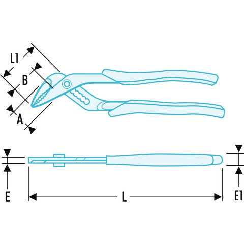 Pince multiprises isolée - 25 cm - FACOM - Gaine antidérapante isolée 1000 Volts - 180A.VE
