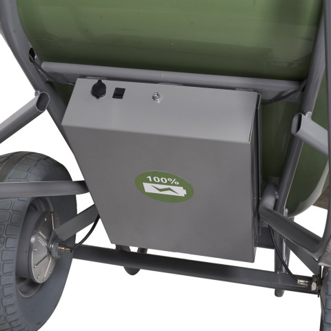 Brouette Noka 230 électrique avec 2 roues larges anti-crevaison